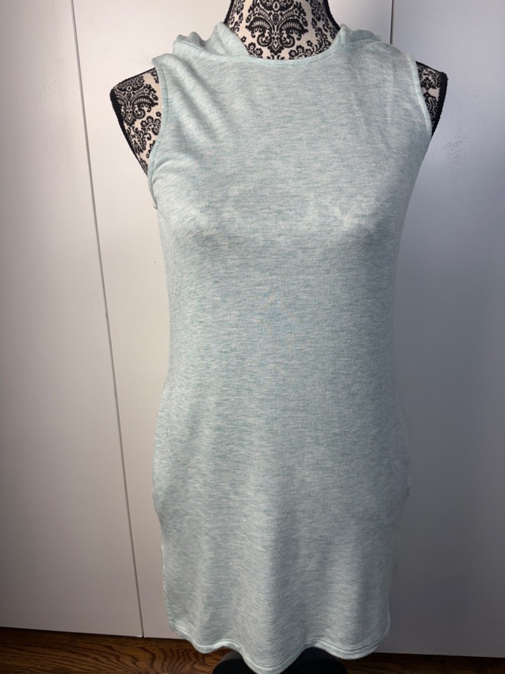 Tresics Light Aqua Knit Tank Dress swim cover up soft hoodie
